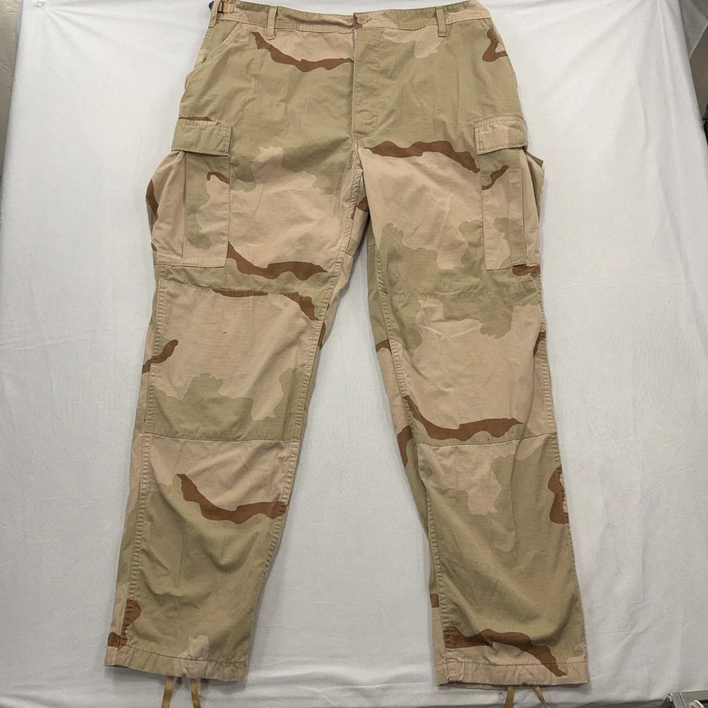 Military Cargo Pants Desert Camouflage Combat Ripstop Trousers Tan Men XL Long